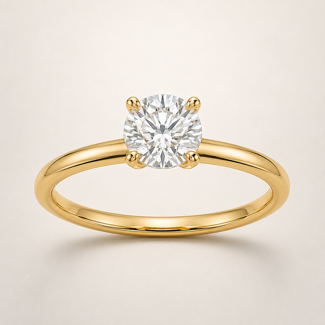 Round Classic Solitaire Diamond Engagement Ring Setting — additional product image
