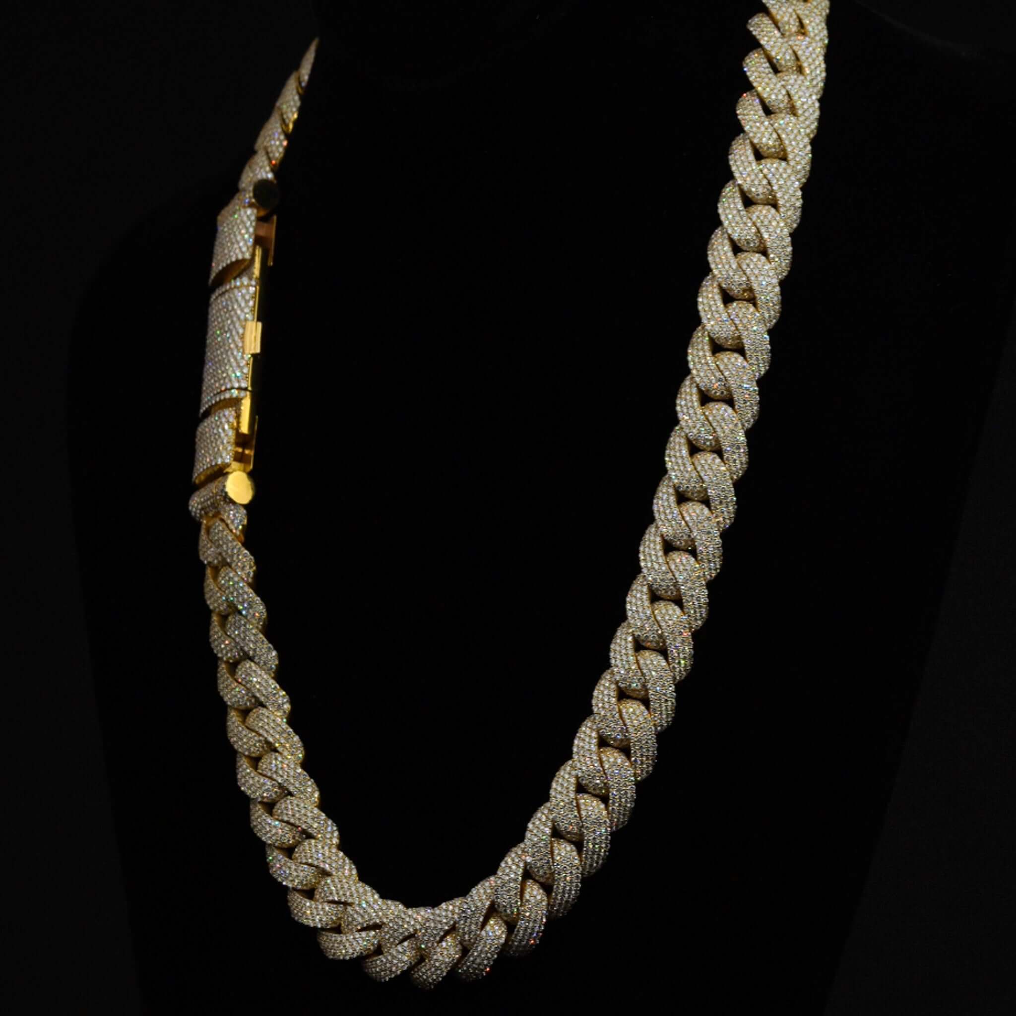 Diamond Cuban Link Chain - Semi Solid - 16mm