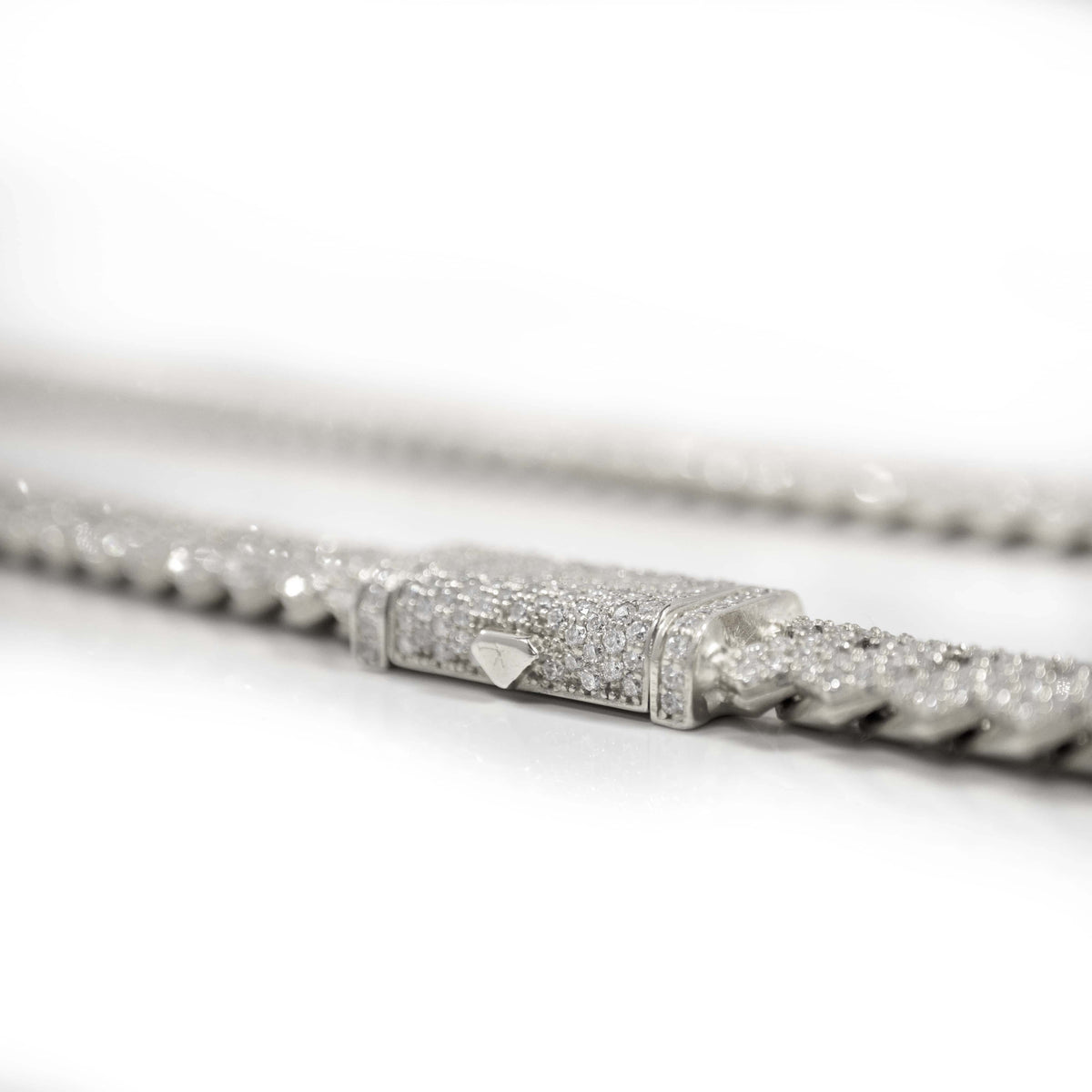 Diamonds Cuban Link Chain - 8mm-17.5mm Solid White Gold