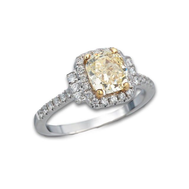 Fancy yellow natural diamond engagement ring – 1Luxury Miami