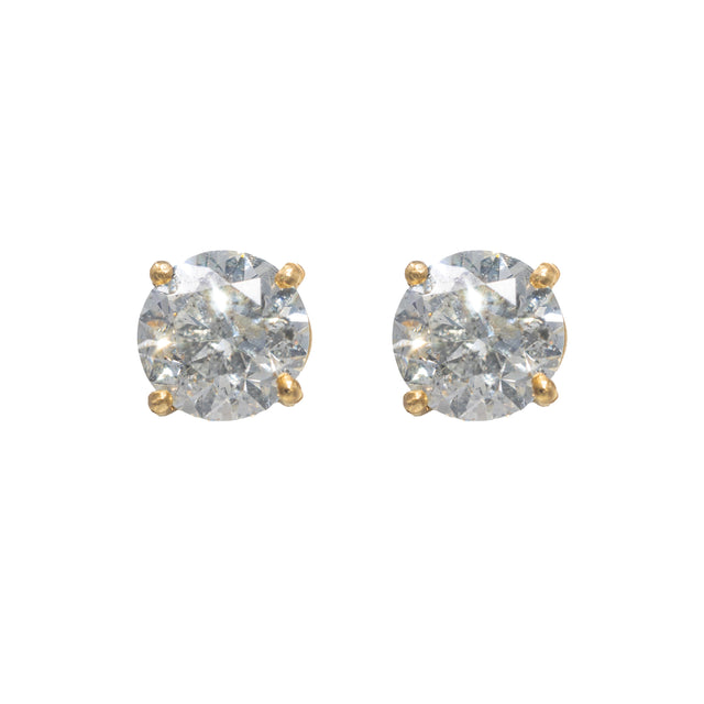 2.50 CTW Diamond Stud Earrings in 14K White Gold – Style II