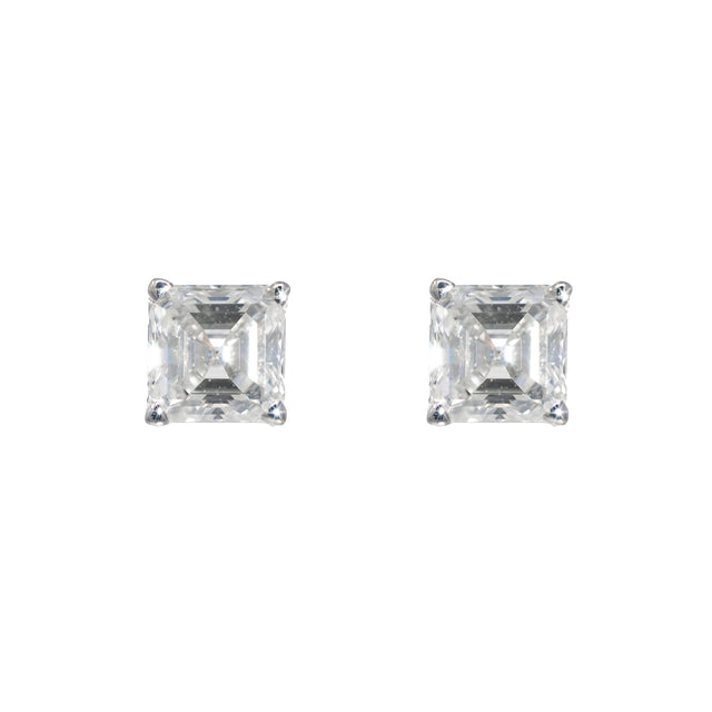 2.01 CTW GIA Diamond Stud Earrings in 14K White Gold