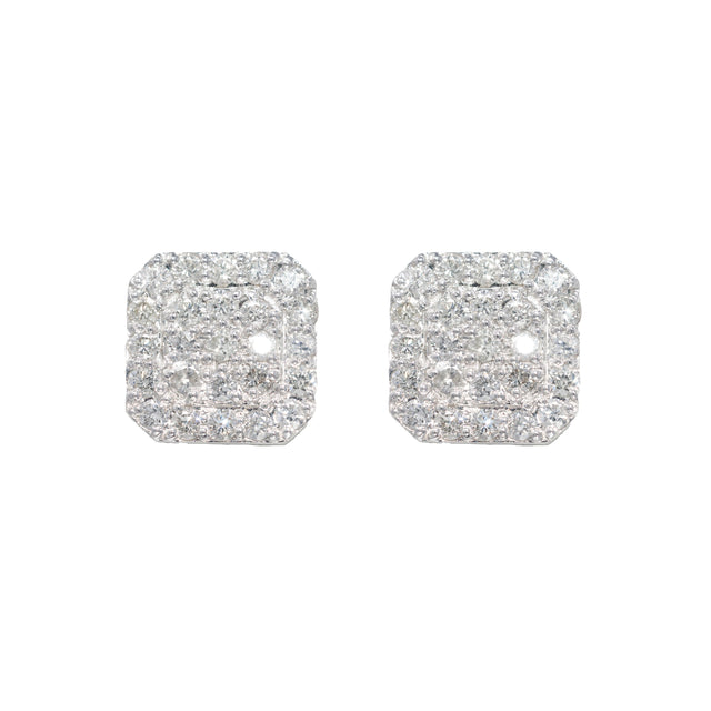 0.94 CTW Diamond Earrings in 14K White Gold (2.6g)