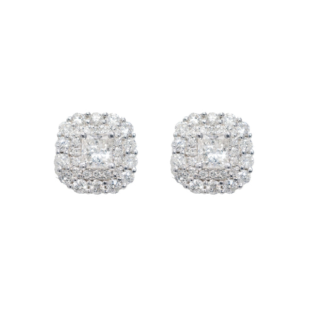 0.89 CTW Diamond Earrings in 18K White Gold