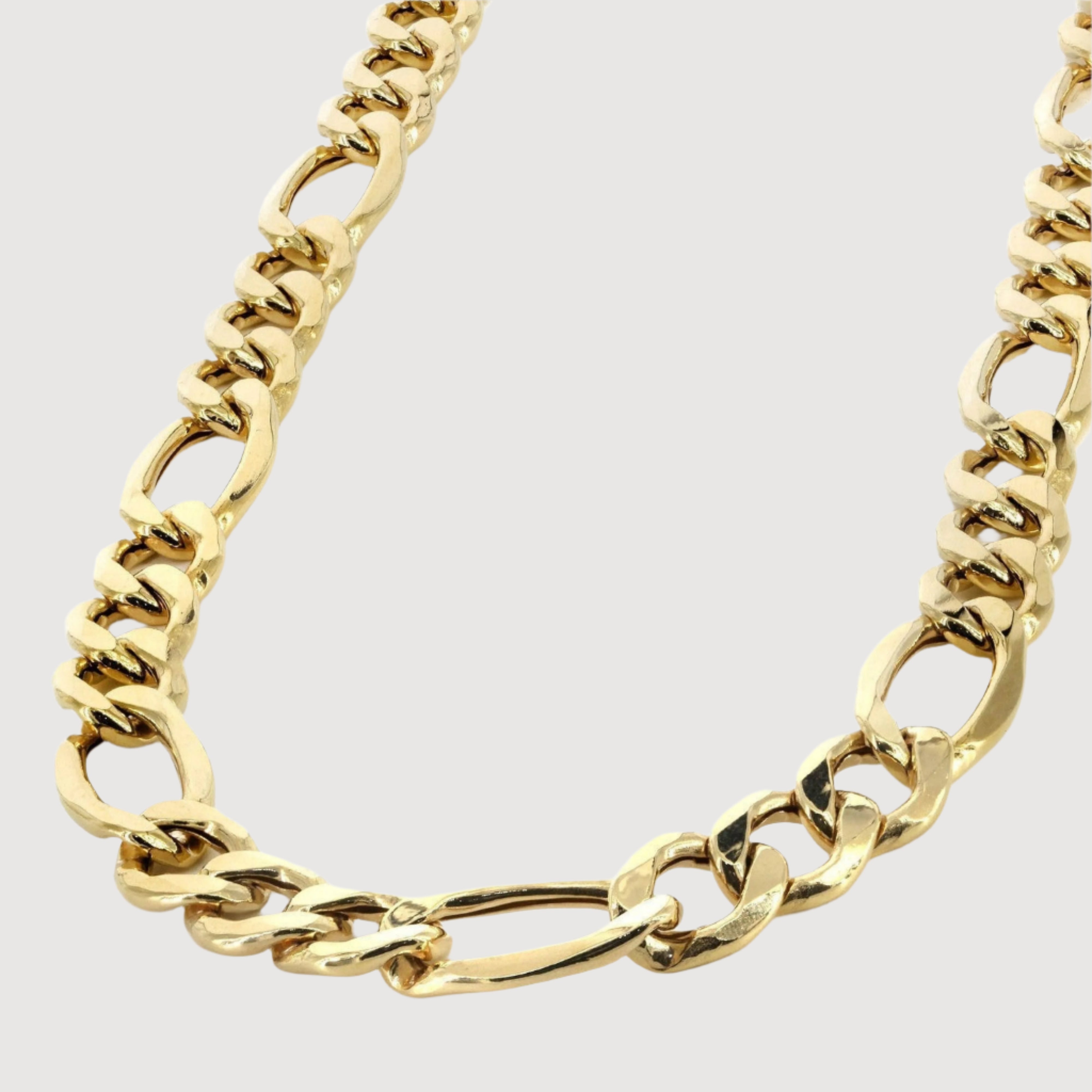 Figaro Link Chain 7mm – Solid Yellow Gold