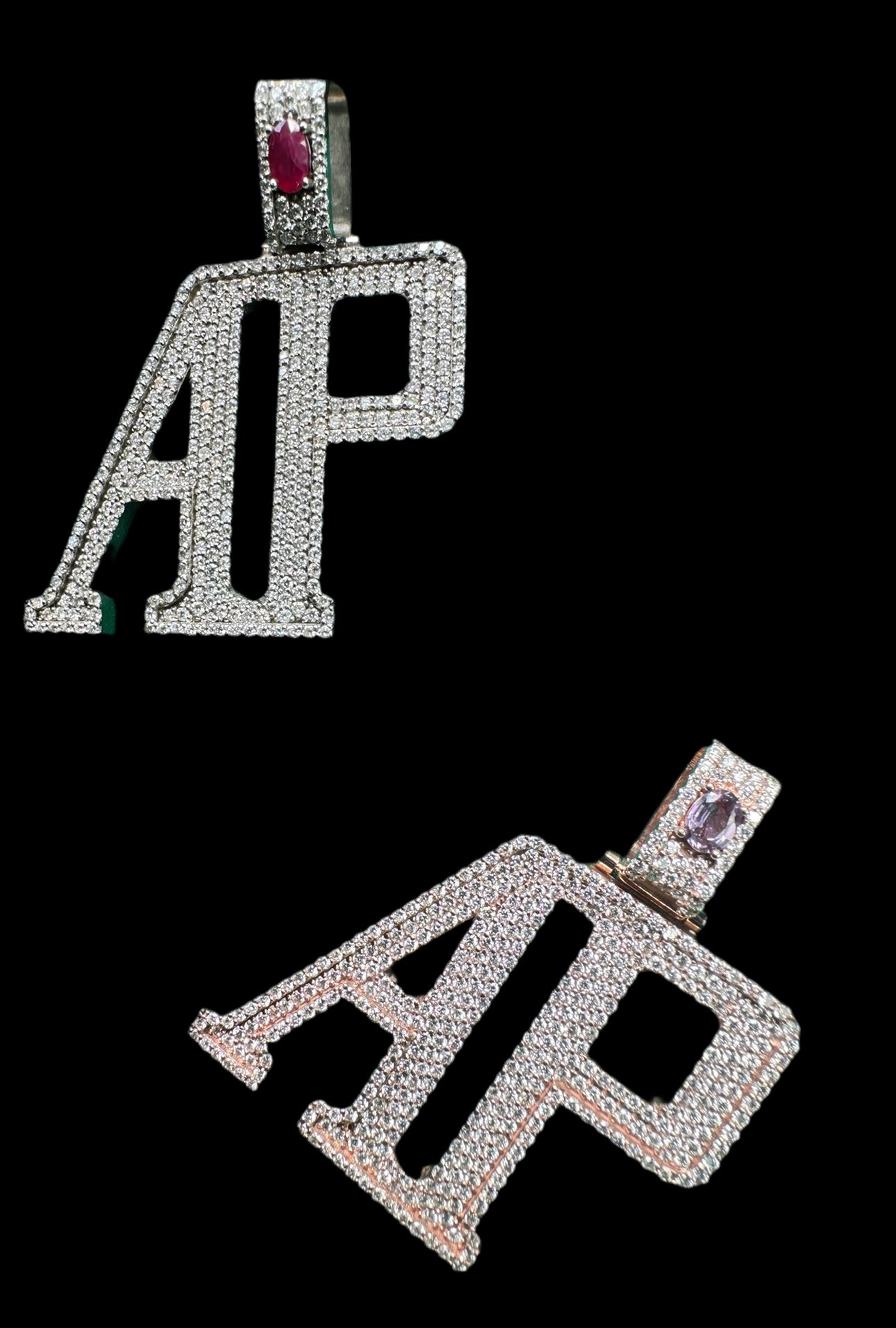 Gold & Diamond 7.5 Ctw 2-letter Custom Pendant