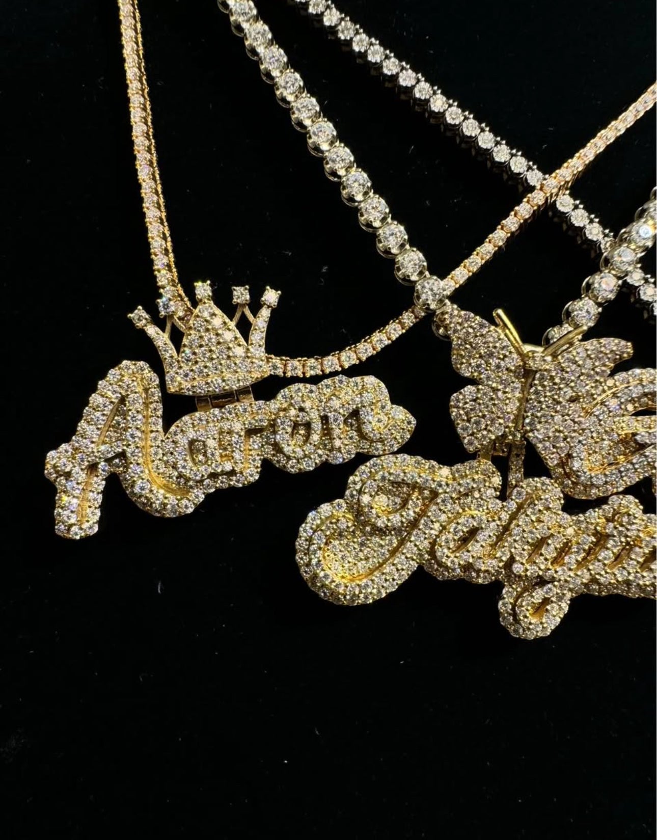 Gold & Diamond Name Pendant