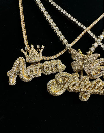 Gold & Diamond Name Pendant