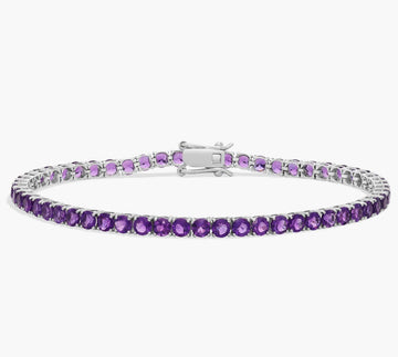 February Birthstone (Amethyst) Tennis Bracelet
