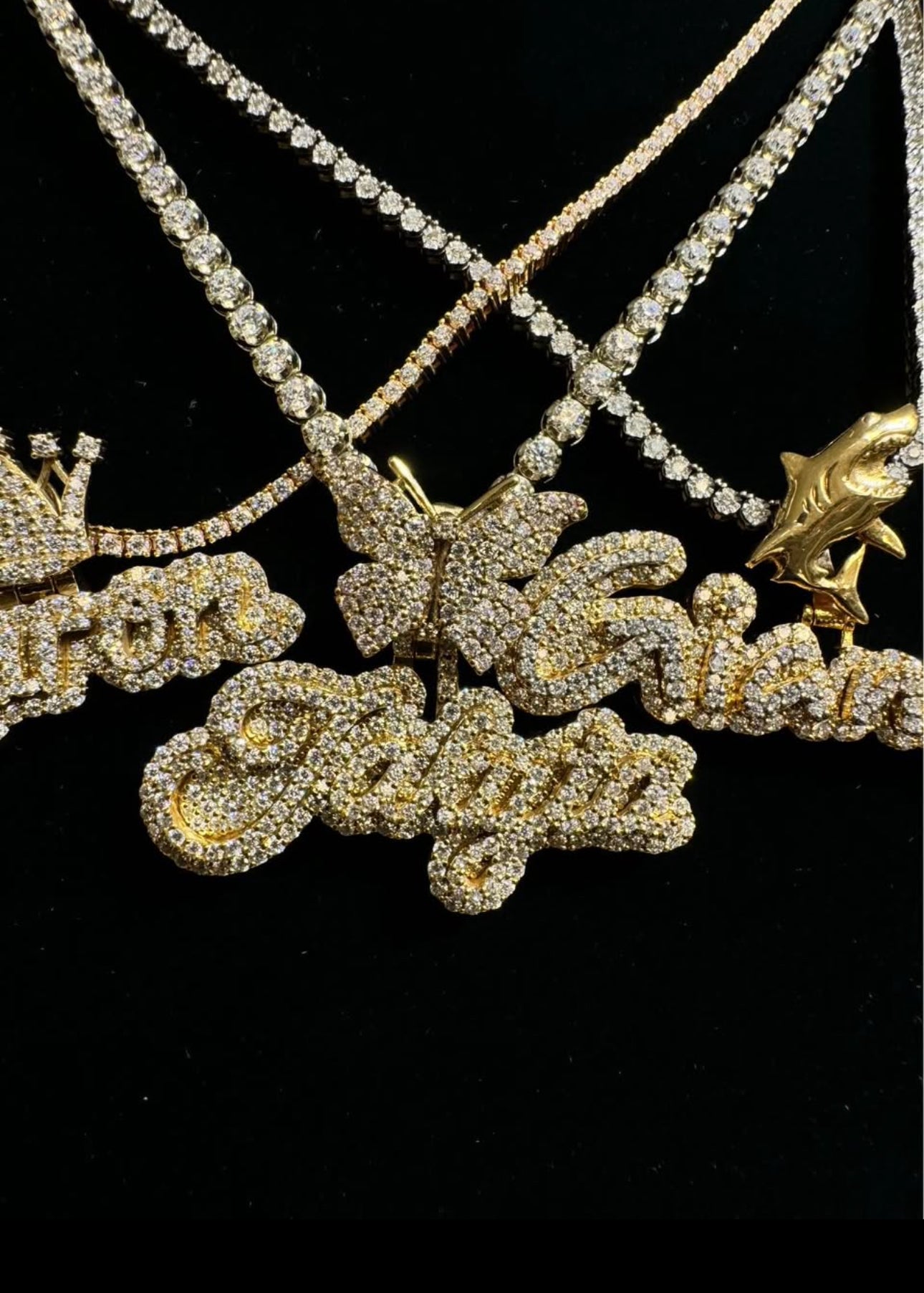 Gold & Diamond Name Pendant