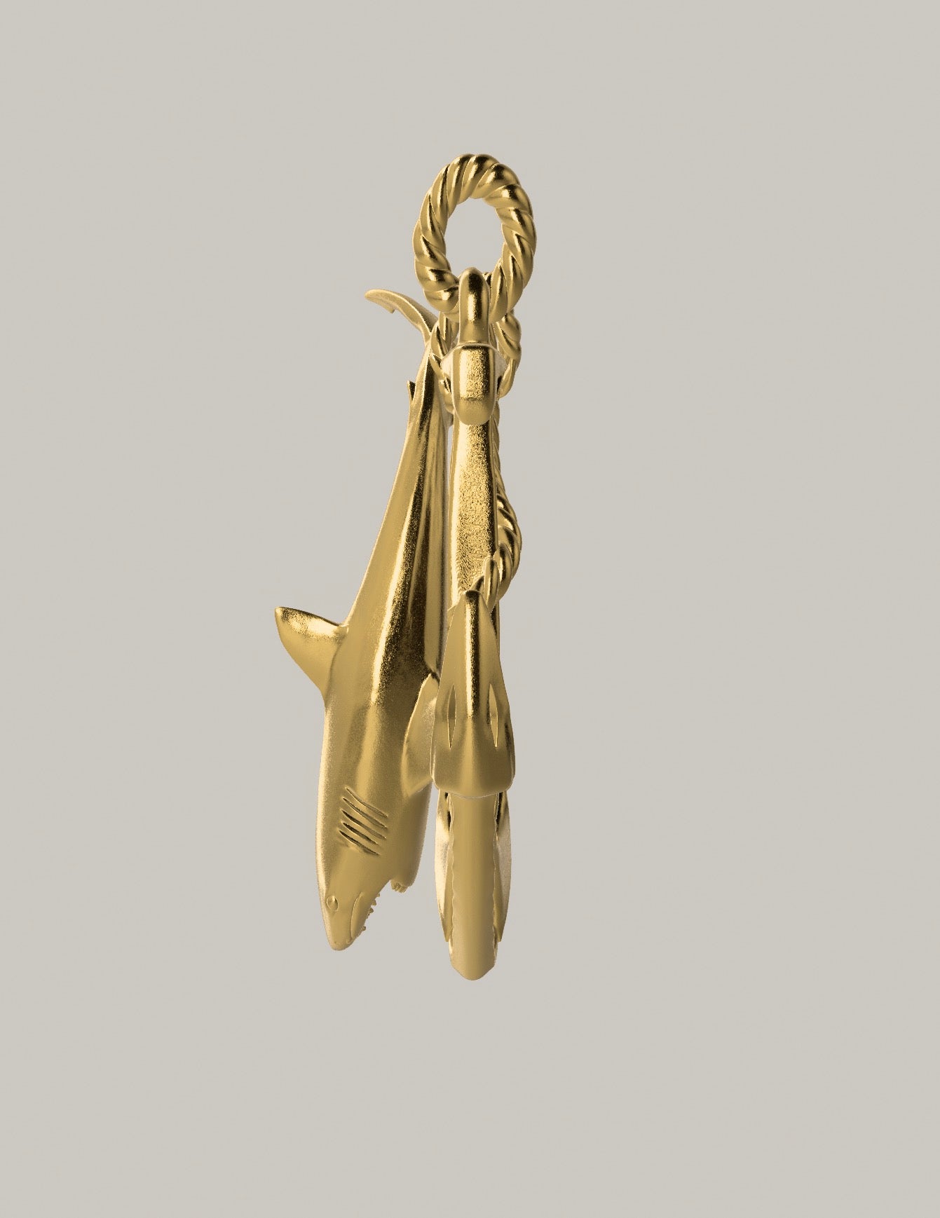 Custom Shark & Anchor Pendant