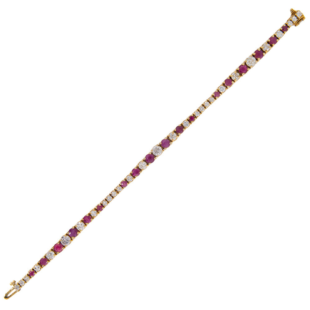 Ruby & Diamond Tennis Bracelet