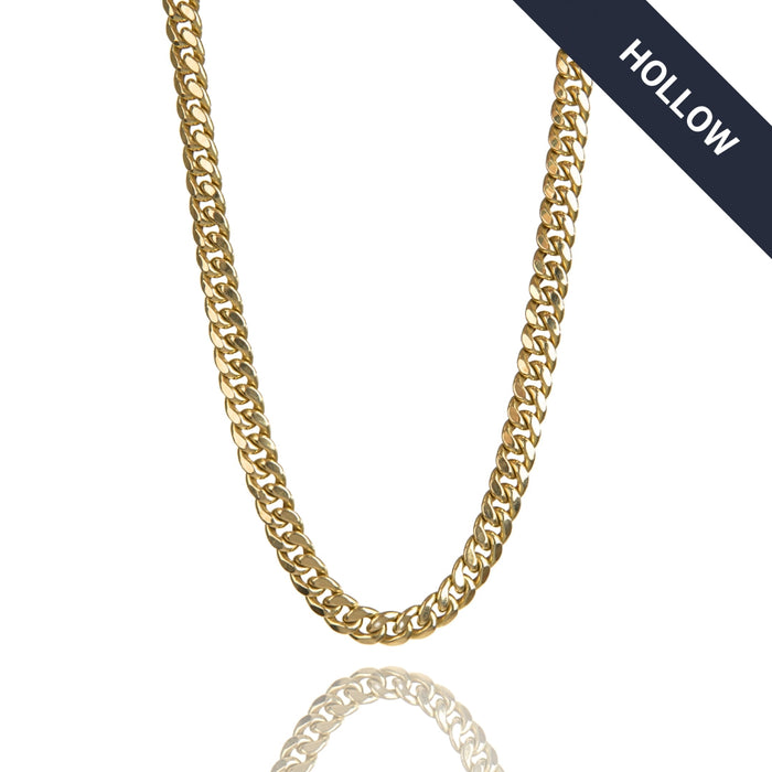 Hollow Gold Cuban Link Chain 7.5mm - 15mm