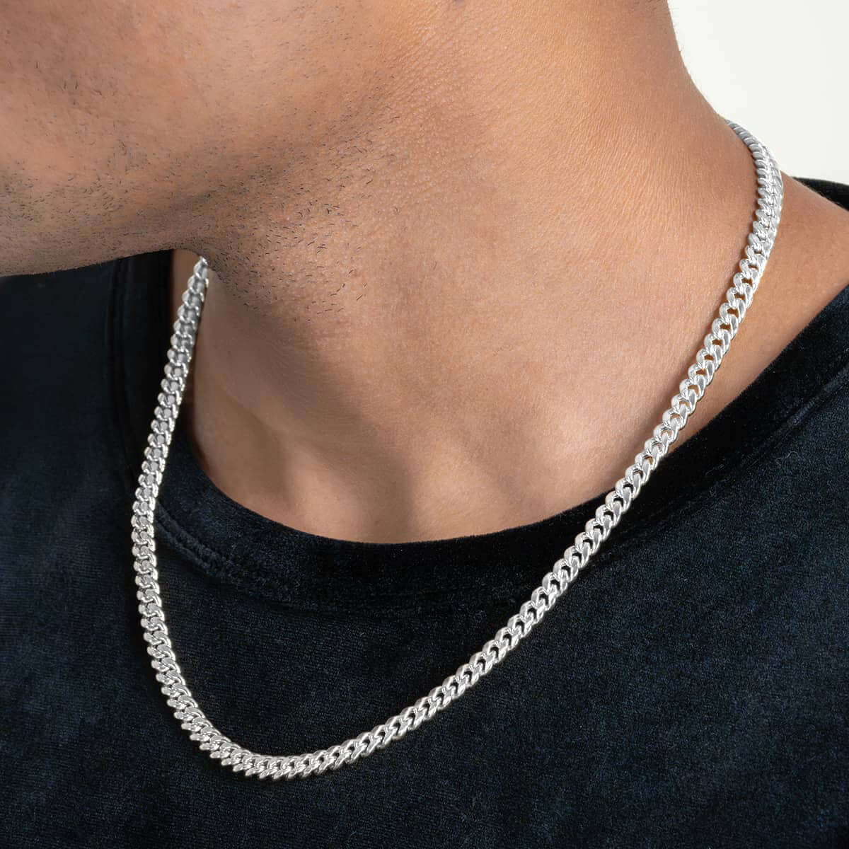 Hollow White Gold Cuban Link Chain 7.5mm - 15mm