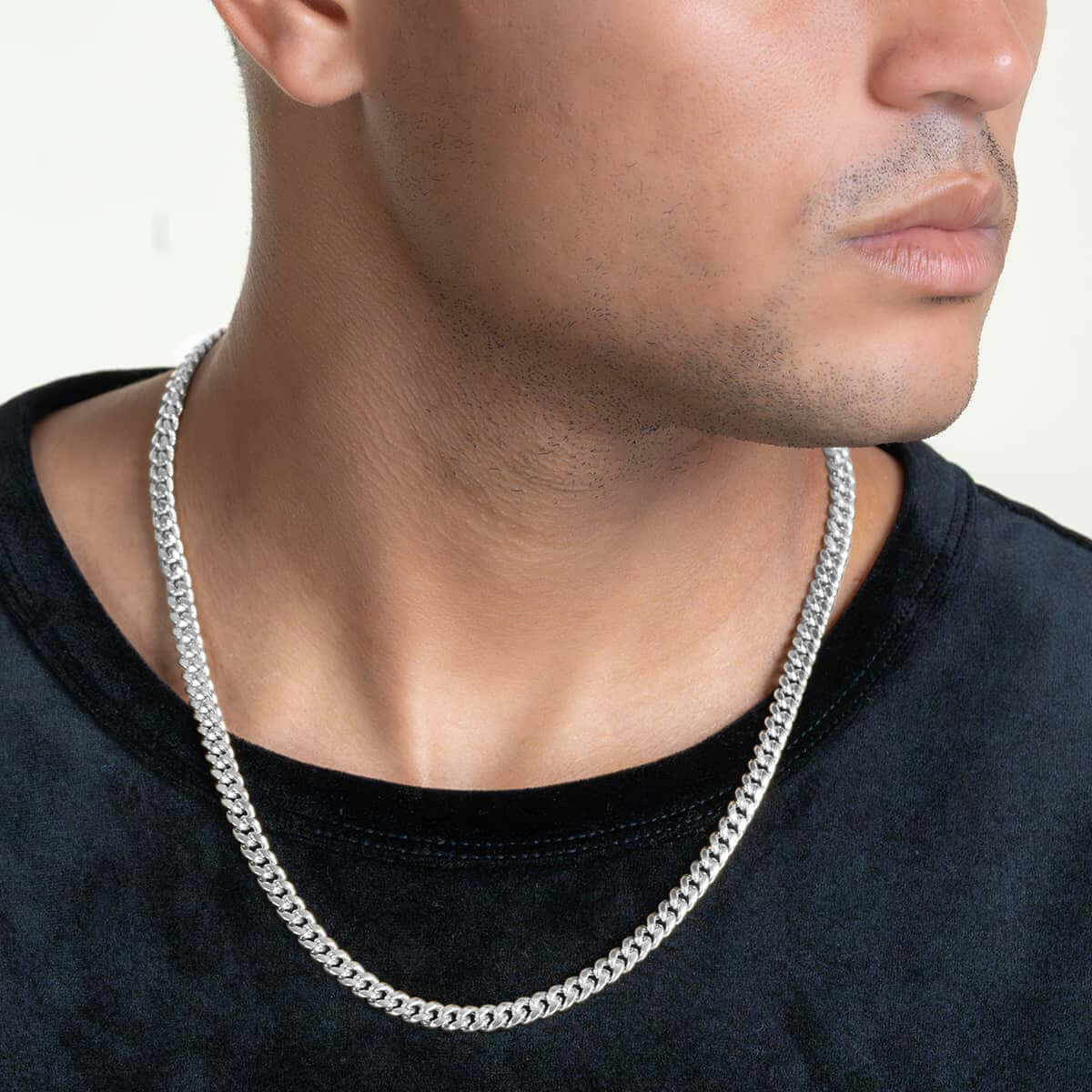 Hollow White Gold Cuban Link Chain 7.5mm - 15mm