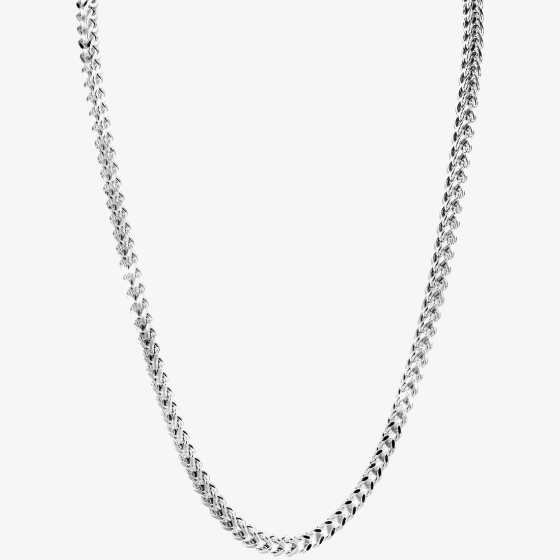 Franco Chain - 2mm-5.5mm Hollow White Gold