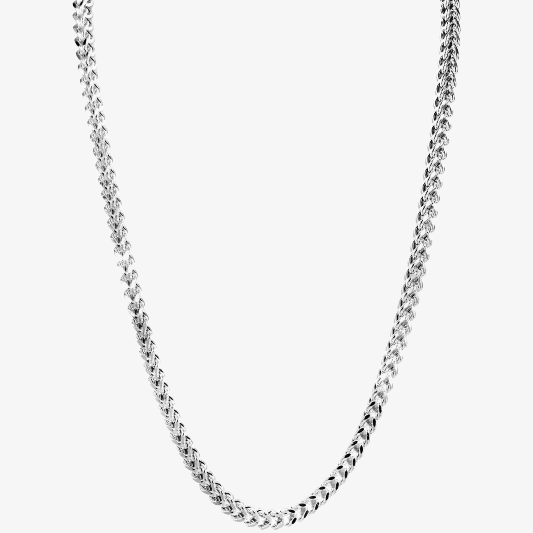 Franco Chain - 2mm-5.5mm Hollow White Gold