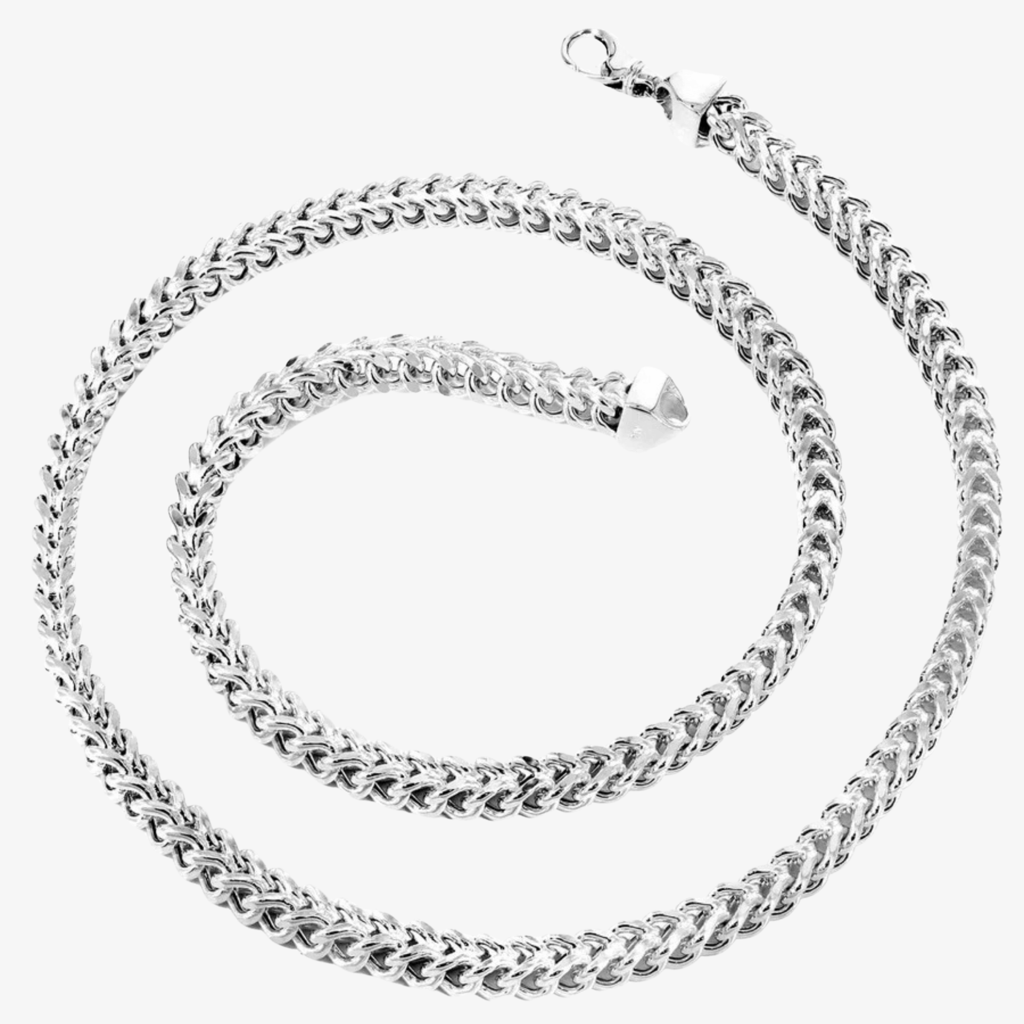 Franco Chain - 2mm-5.5mm Hollow White Gold