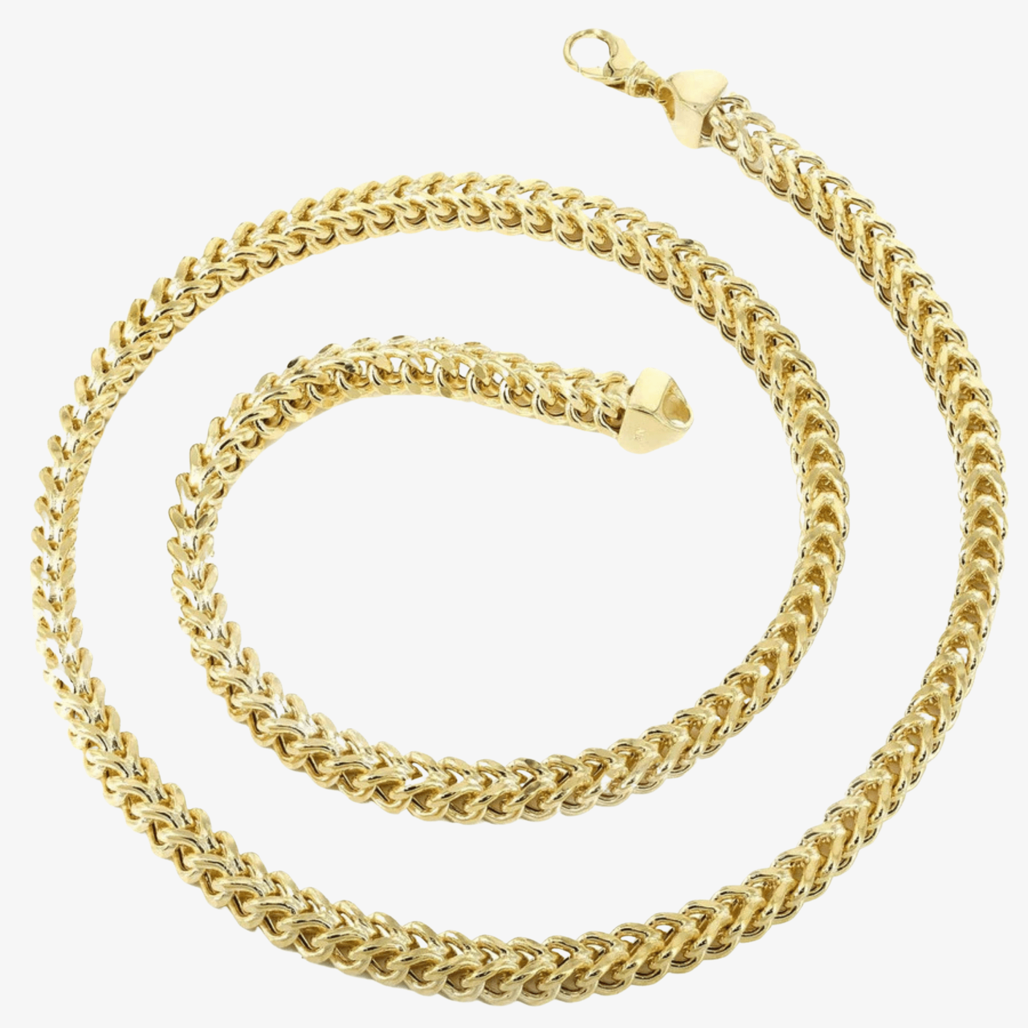 Franco Chain - 2mm-7mm Hollow Yellow Gold