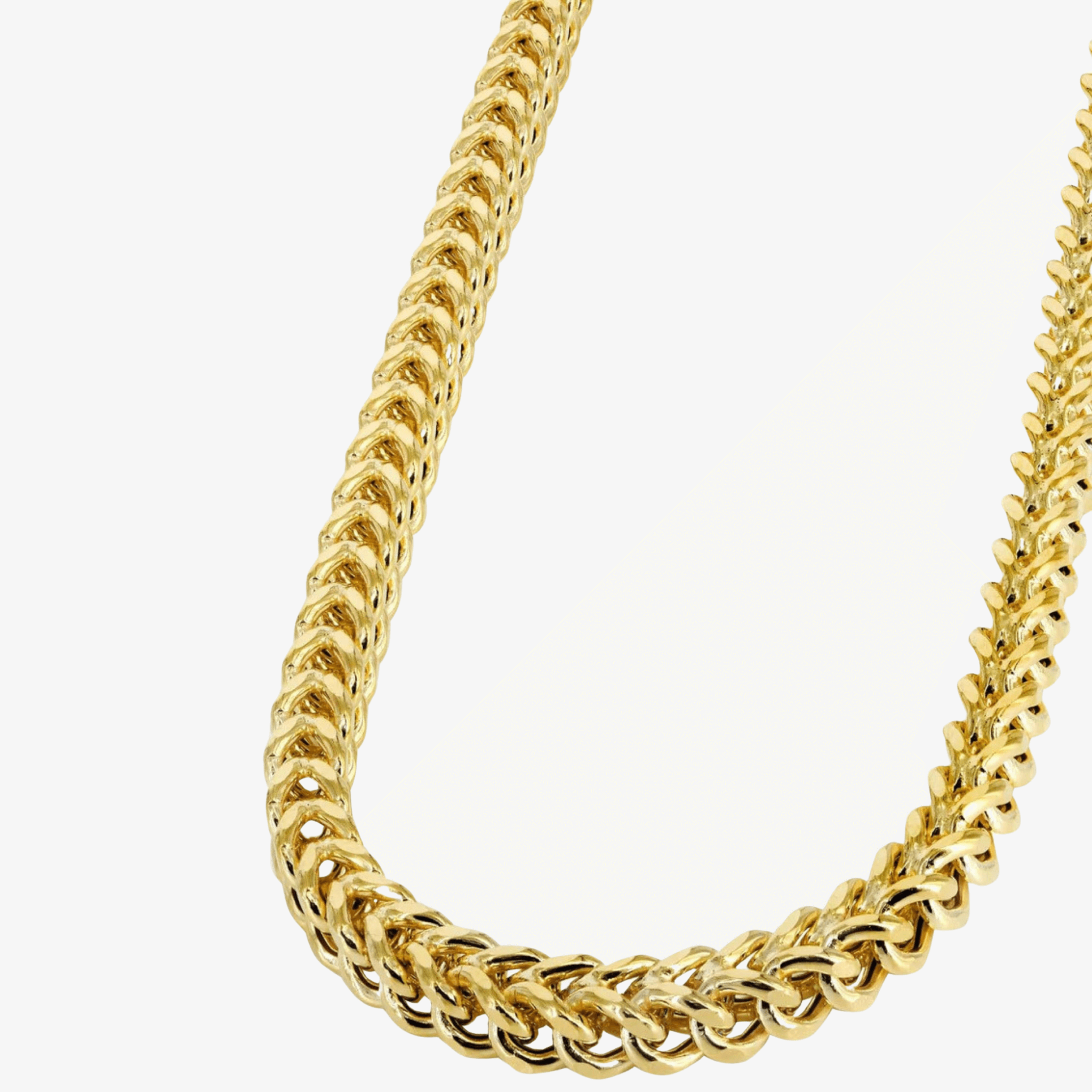 Franco Chain - 2mm-7mm Hollow Yellow Gold