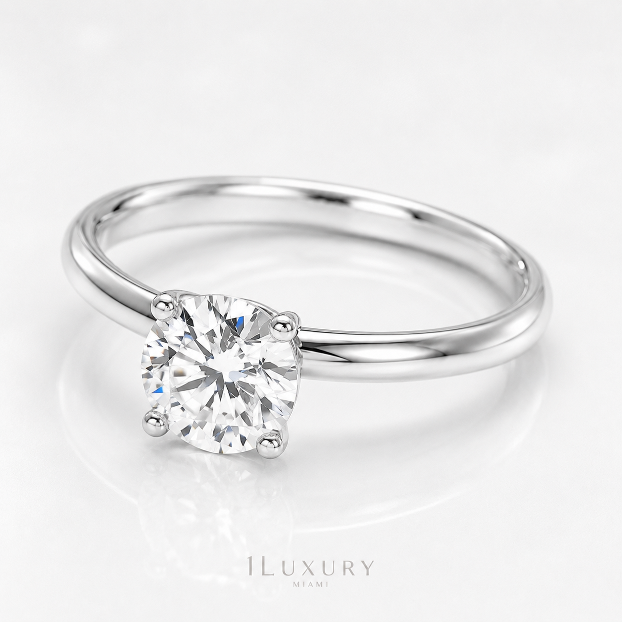 Round Solitaire Lab-Grown Diamond Engagement Ring — additional product image
