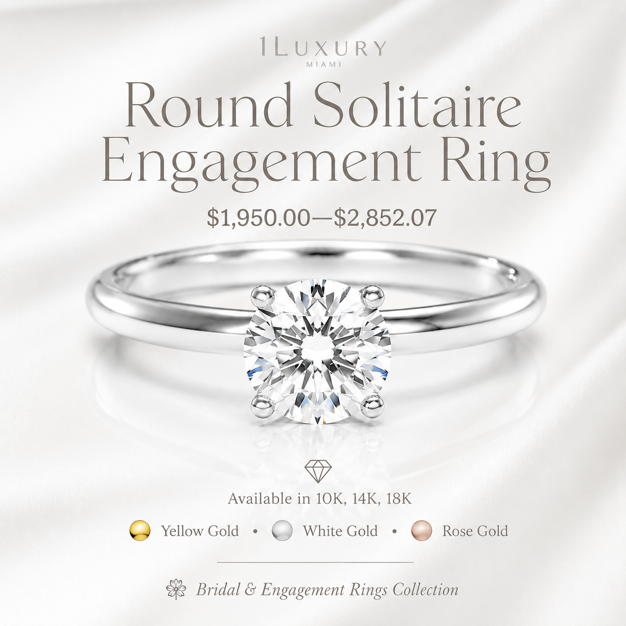 Round Solitaire Lab-Grown Diamond Engagement Ring — additional product image 2