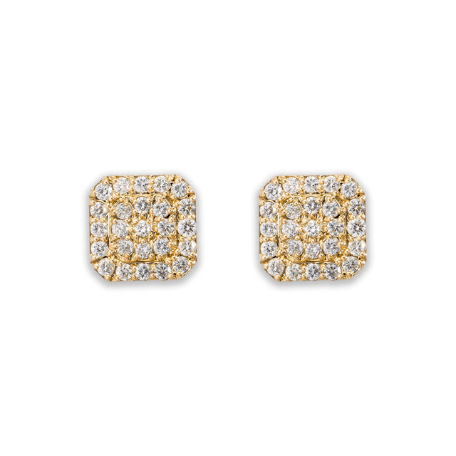 0.94 CTW Diamond Earrings in 14K Tri-Tone Gold