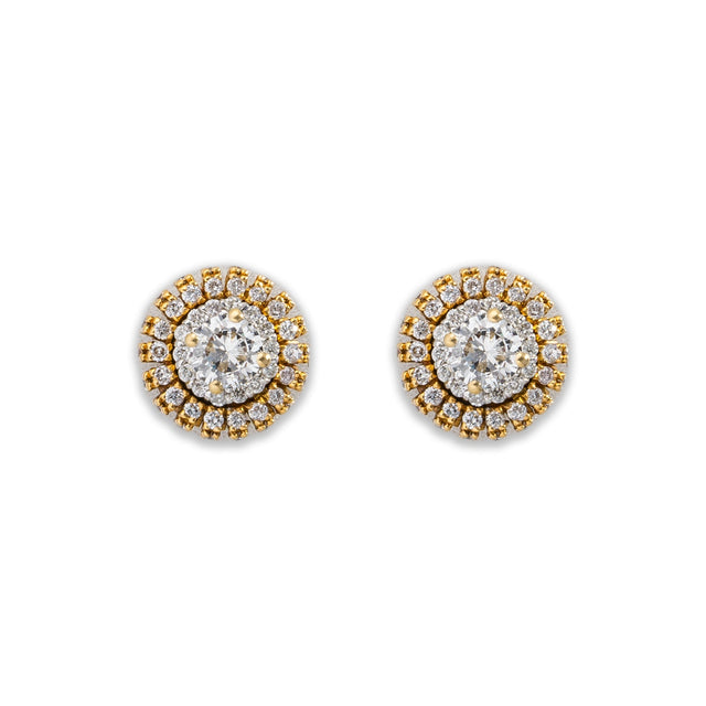Diamond Earrings in 18K Yellow Gold (3.2g)