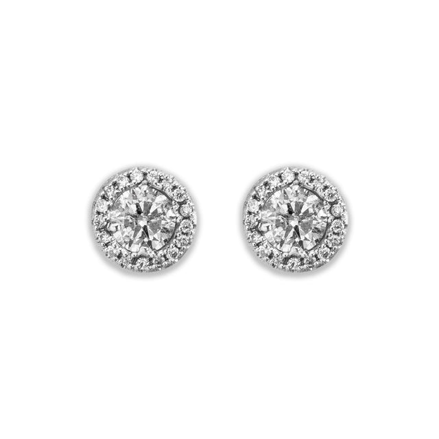 Diamond Earrings in 18K White Gold (3.4g)