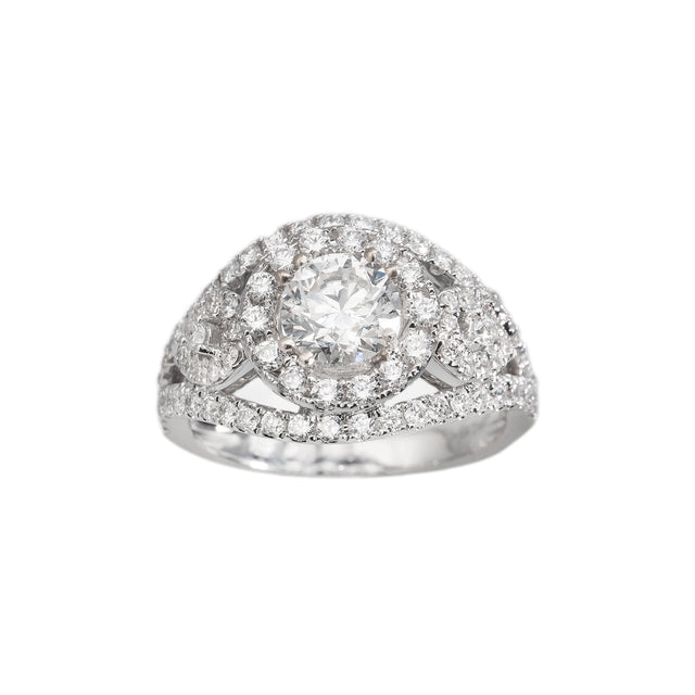 18K white gold natural diamond ring – 1Luxury Miami