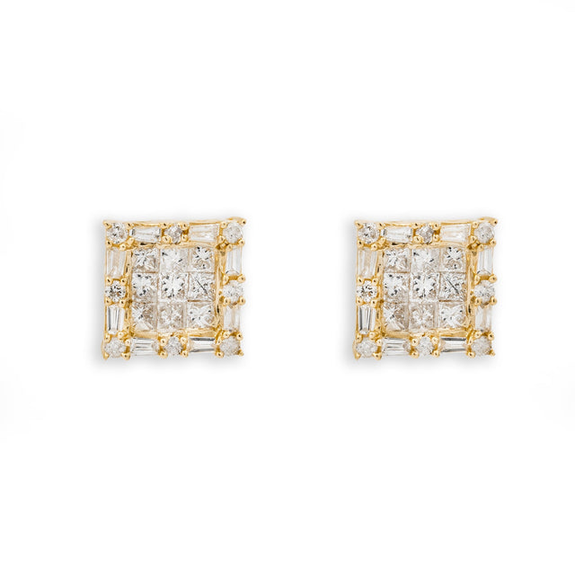 Diamond Earrings in 14K Two-Tone Gold (2.4g)