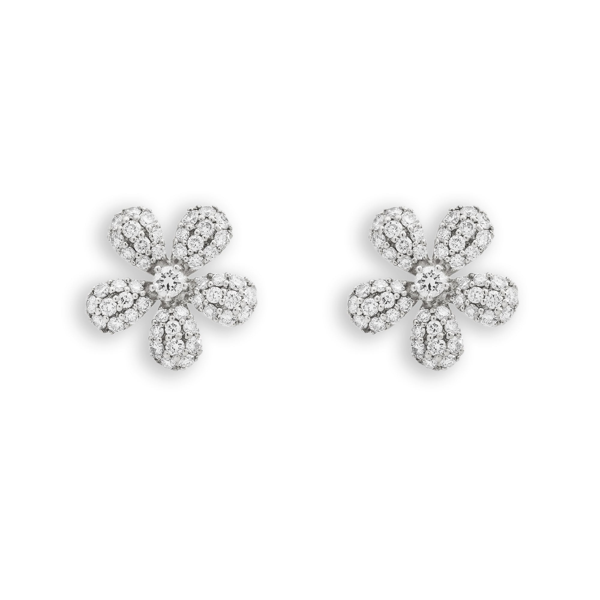 Flower Earrings With Diamonds