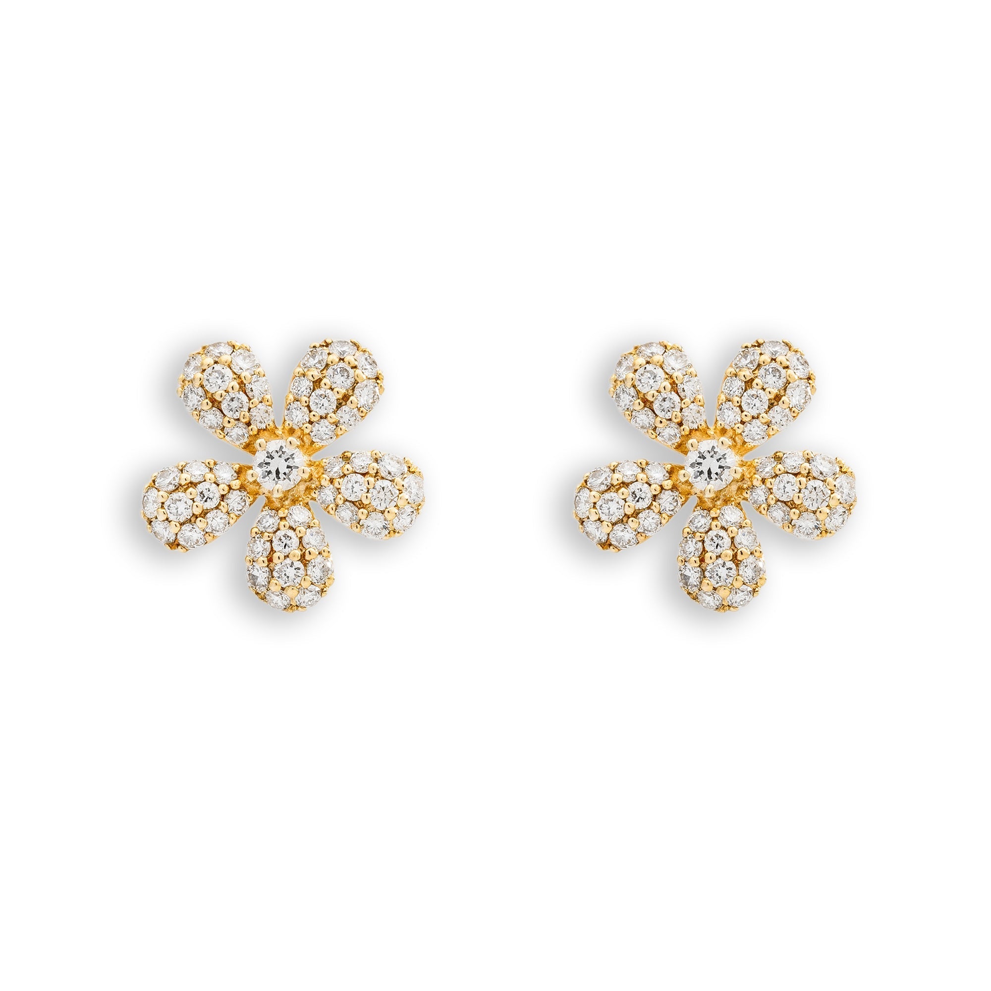 Flower Earrings With Diamonds