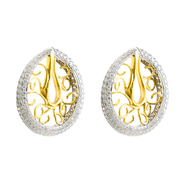 Diamond 2 Tone Earrings