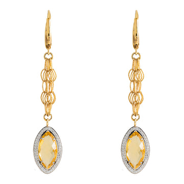 Diamond Earrings With Yellow Stones