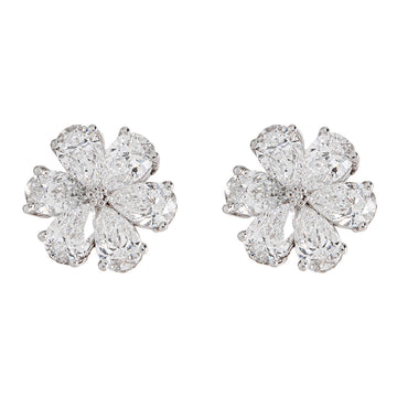 Flower Earrings With GIA Diamonds