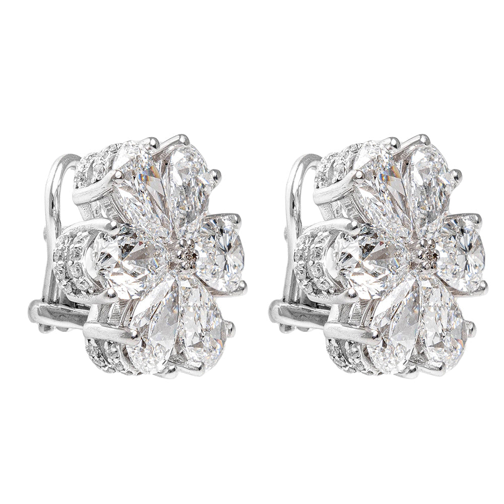 Flower Earrings With GIA Diamonds