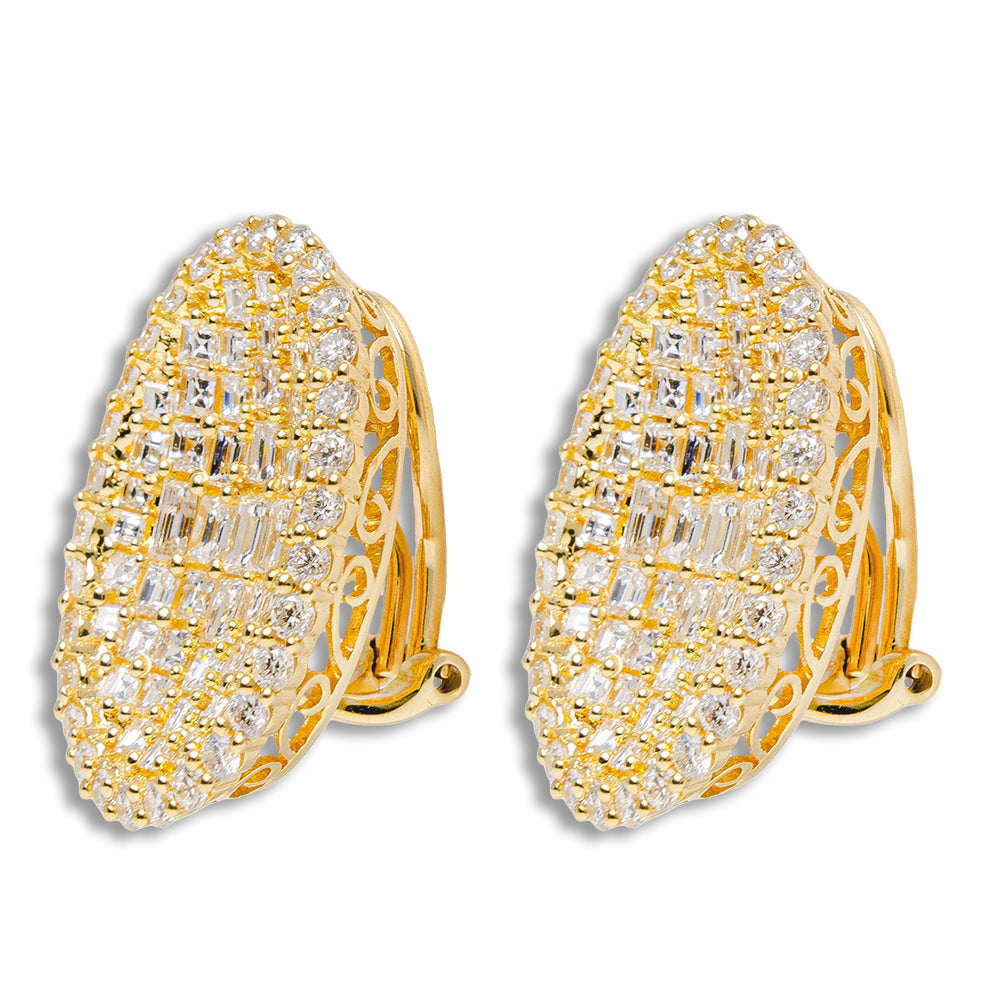 Earrings With Emeralds And Diamonds