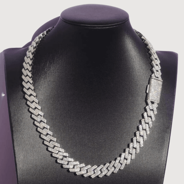 Moissanite Cuban Link Chain 15mm - 925 Sterling Silver