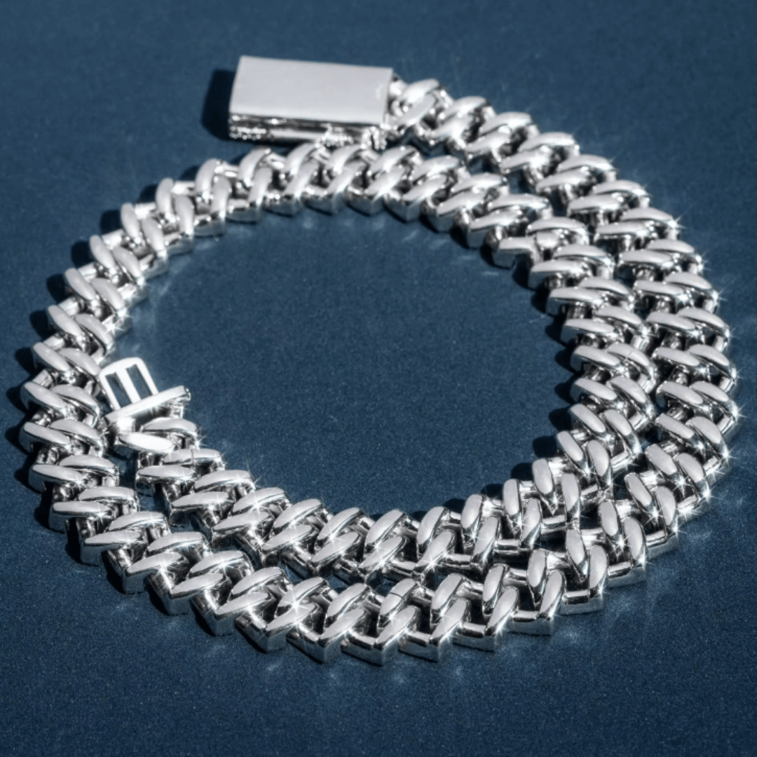 Moissanite Cuban Link Chain 15mm - 925 Sterling Silver