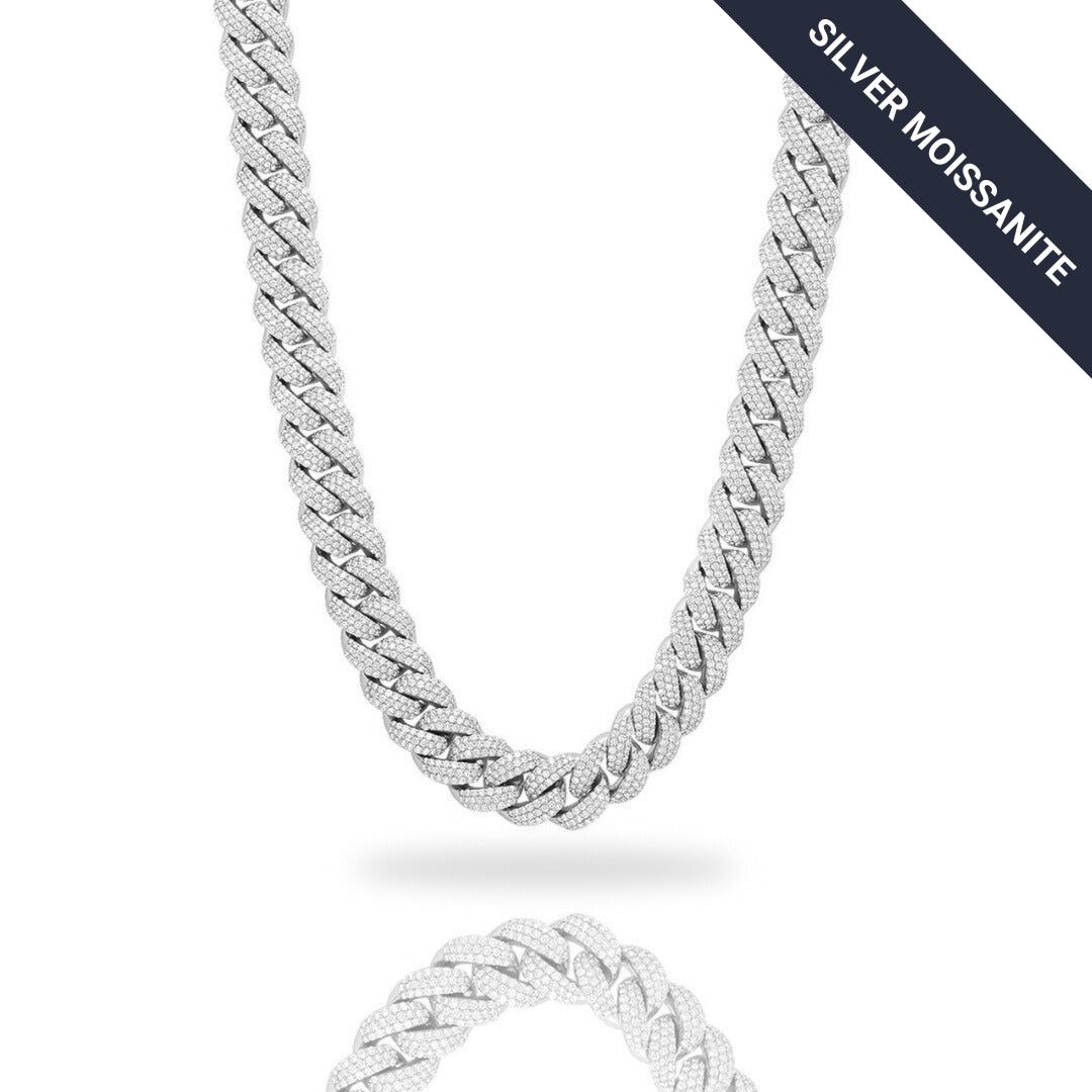 Moissanite Cuban Links Chain 25mm - 925 Sterling Silver