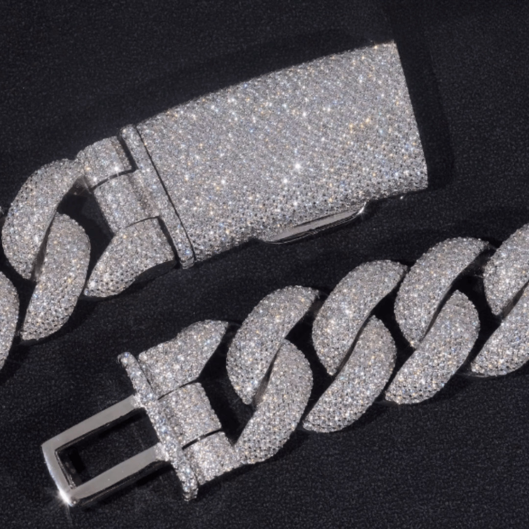 Moissanite Cuban Links Chain 25mm - 925 Sterling Silver