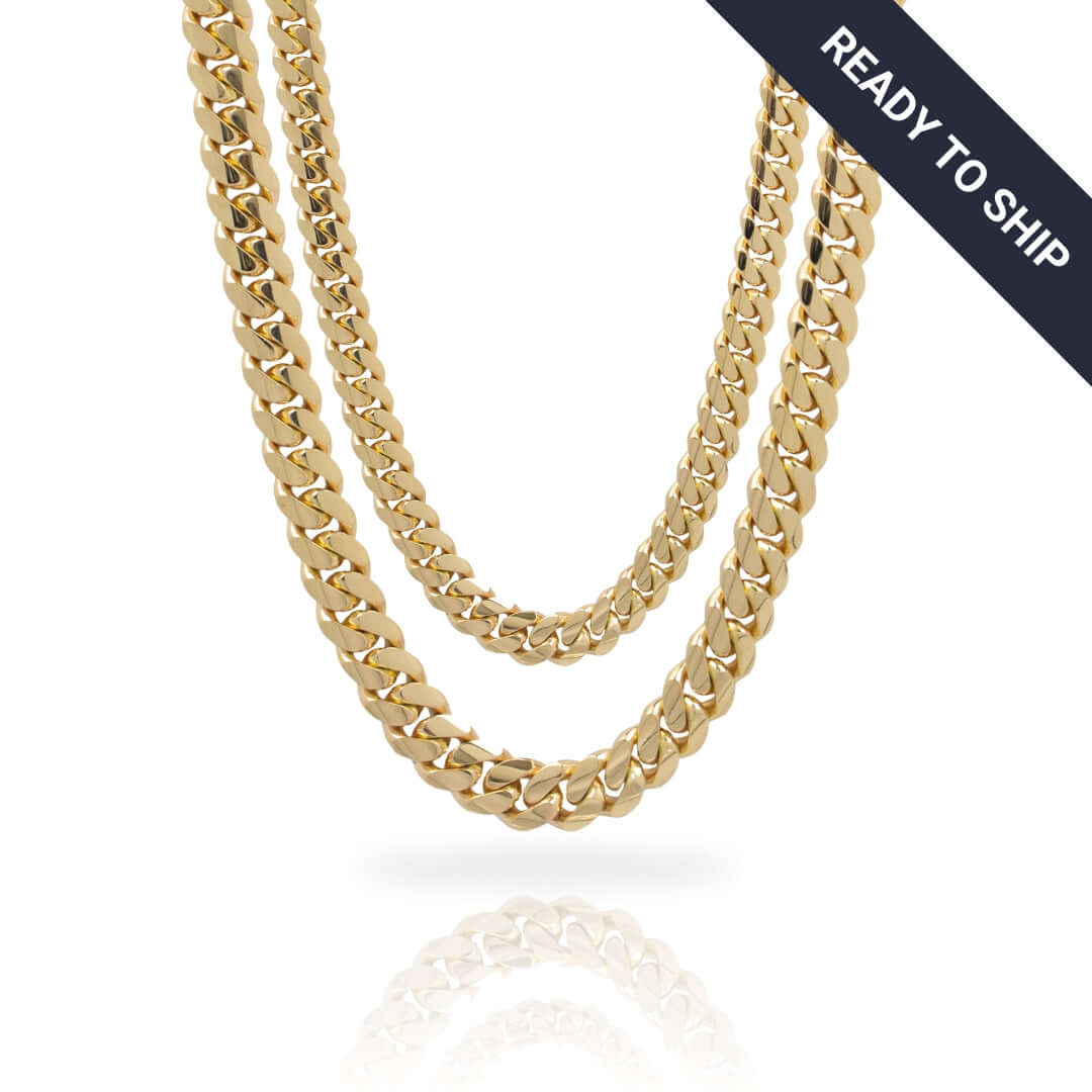 Solid gold Cuban link chain, ready to ship – 1Luxury Miami