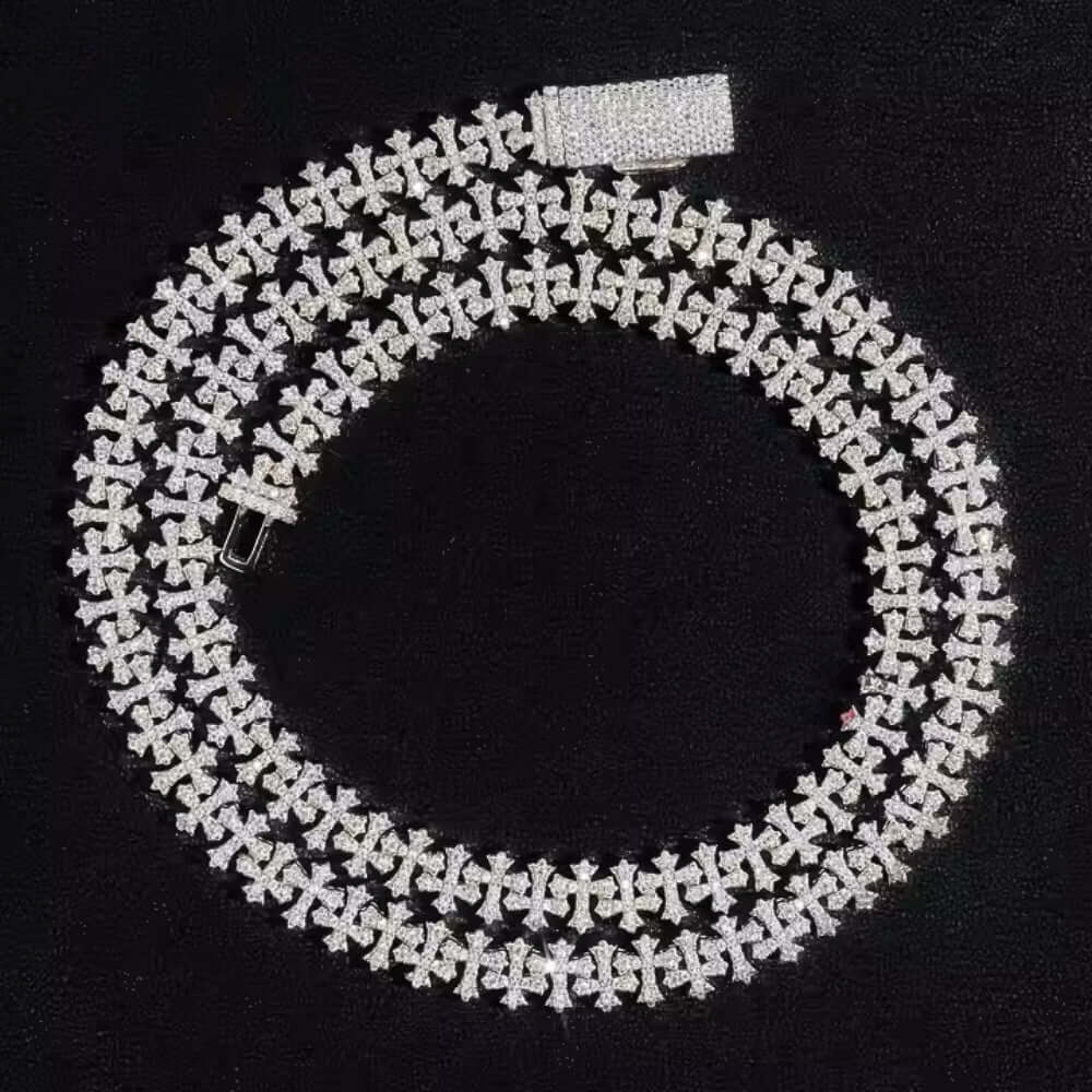 Silver Cross Moissanite Necklace