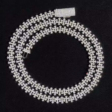 Silver Cross Moissanite Necklace