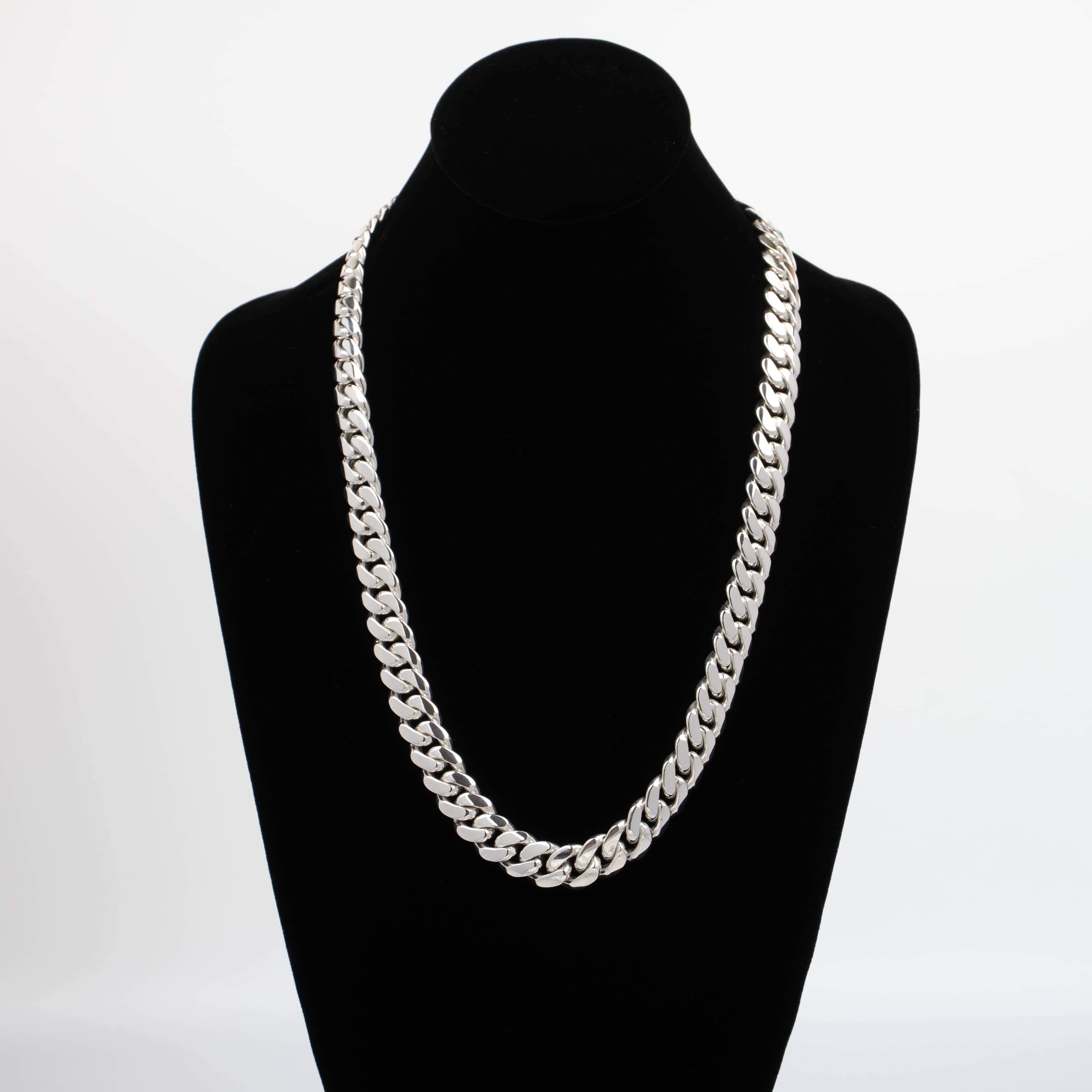 Silver Cuban Link Chain - 14mm