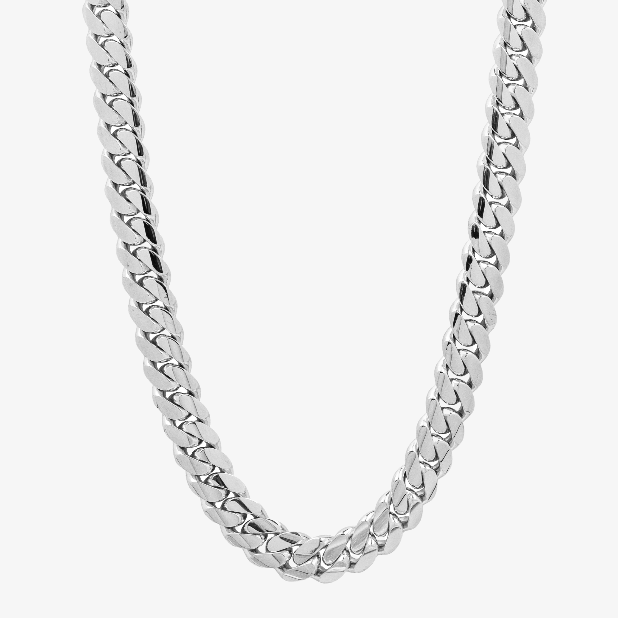 Silver Cuban Link Chain - 14mm