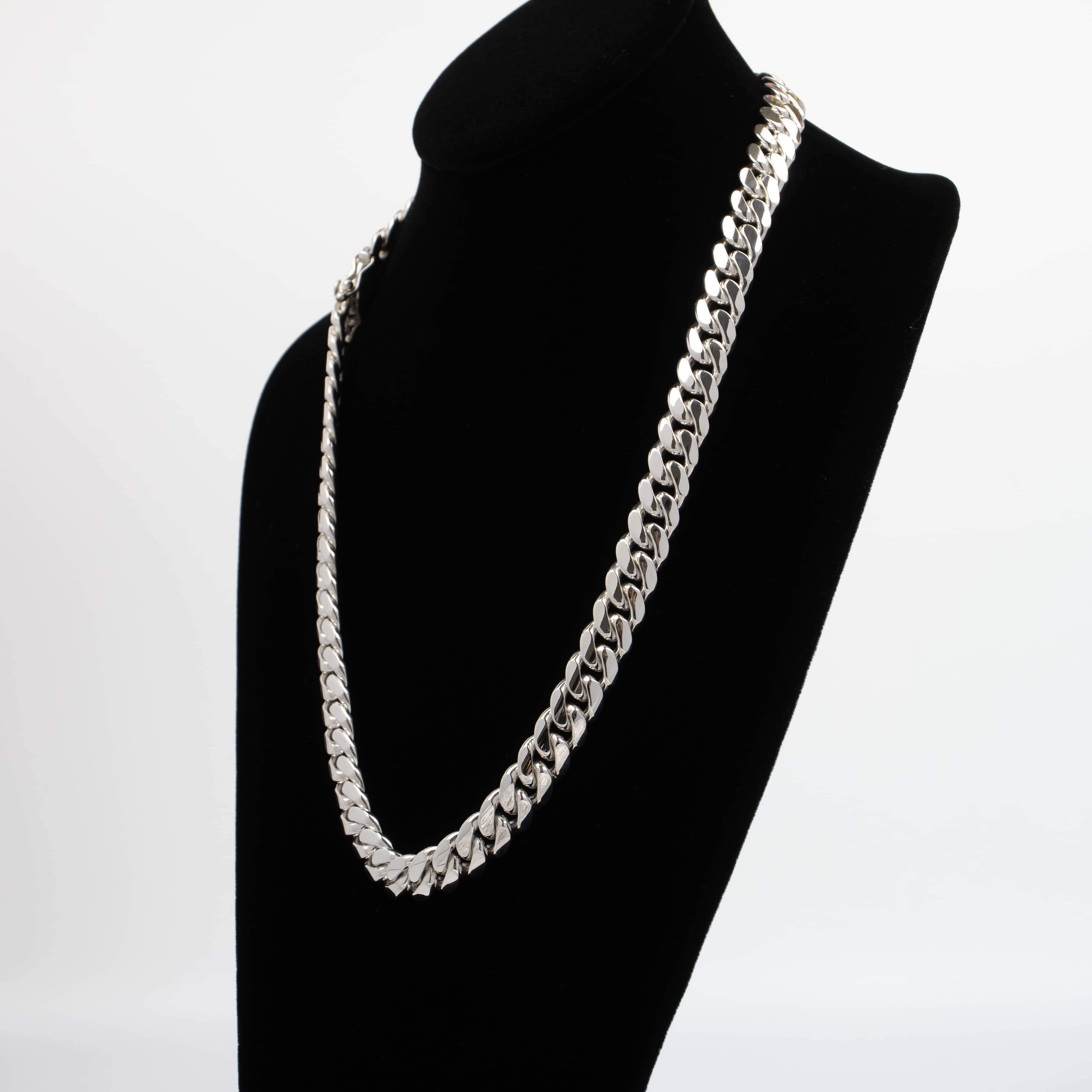 Silver Cuban Link Chain - 14mm