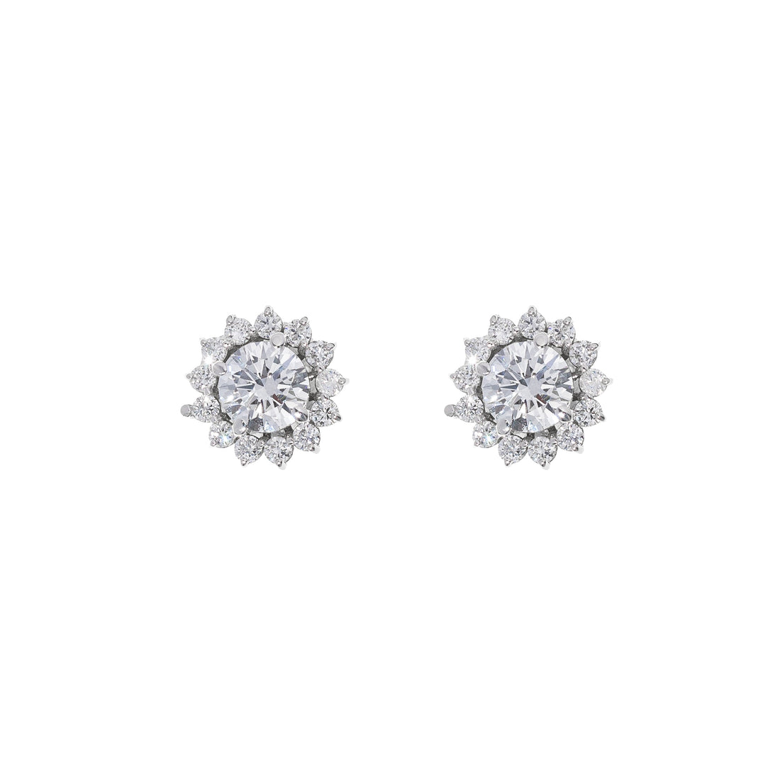 2.40ct lab-grown diamond flower earrings – 14K white gold – 1Luxury Miami