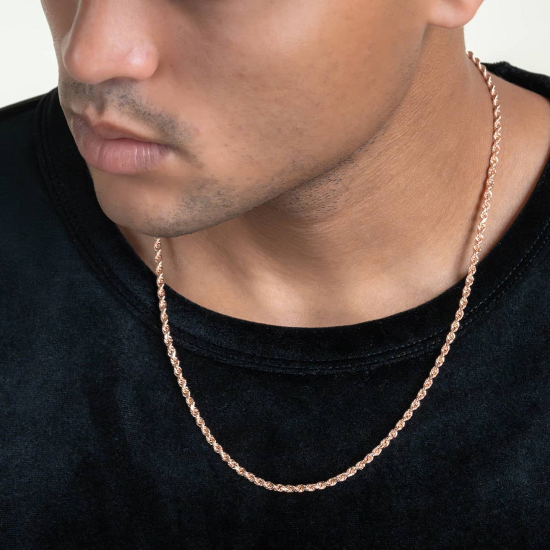 Rope Chain - 2mm-5mm Solid Rose Gold